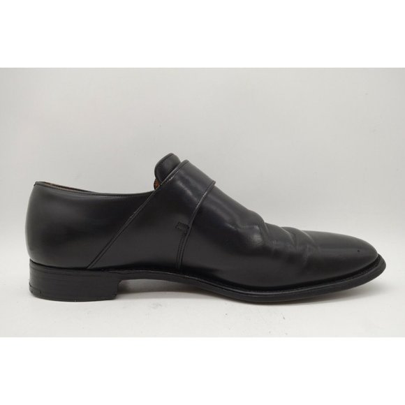 Alan McAffee Black Leather Slip On Buckle Dress Loafers Shoes Men's 12.5 D - Picture 4 of 11